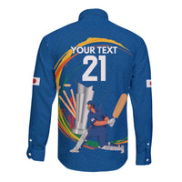 Custom Cricket Japan East Asia-Pacific Long Sleeve Button Shirt Japan Momentum Unleashed - Wonder Print Shop