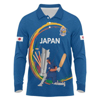 Custom Cricket Japan East Asia-Pacific Long Sleeve Polo Shirt Japan Momentum Unleashed - Wonder Print Shop