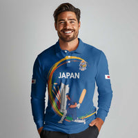 Custom Cricket Japan East Asia-Pacific Long Sleeve Polo Shirt Japan Momentum Unleashed - Wonder Print Shop