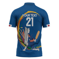 Custom Cricket Japan East Asia-Pacific Zipper Polo Shirt Japan Momentum Unleashed - Wonder Print Shop