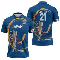 Custom Cricket Japan East Asia-Pacific Zipper Polo Shirt Japan Momentum Unleashed - Wonder Print Shop