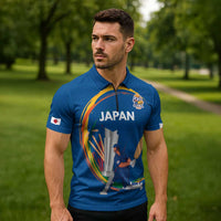 Custom Cricket Japan East Asia-Pacific Zipper Polo Shirt Japan Momentum Unleashed - Wonder Print Shop