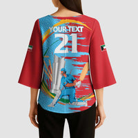 Custom Cricket Kuwait East Asia-Pacific Kimono Sleeve Blouse Kuwait Chase for Triumph - Wonder Print Shop