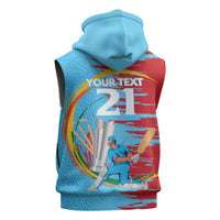 Custom Cricket Kuwait East Asia-Pacific Sleeveless Zip Hoodie Kuwait Chase for Triumph - Wonder Print Shop
