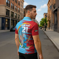 Custom Cricket Kuwait East Asia-Pacific Zipper Polo Shirt Kuwait Chase for Triumph - Wonder Print Shop