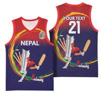 Custom Cricket Nepal East Asia-Pacific Basketball Jersey Nepal Cricket Crown Quest - Wonder Print Shop