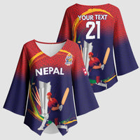 Custom Cricket Nepal East Asia-Pacific Kimono Sleeve Blouse Nepal Cricket Crown Quest - Wonder Print Shop