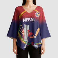 Custom Cricket Nepal East Asia-Pacific Kimono Sleeve Blouse Nepal Cricket Crown Quest - Wonder Print Shop