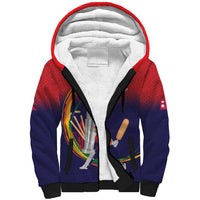 Custom Cricket Nepal East Asia-Pacific Sherpa Hoodie Nepal Cricket Crown Quest - Wonder Print Shop