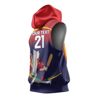 Custom Cricket Nepal East Asia-Pacific Sleeveless Hoodie Nepal Cricket Crown Quest - Wonder Print Shop