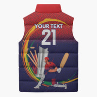 Custom Cricket Nepal East Asia-Pacific Sleeveless Puffer Jacket Nepal Cricket Crown Quest - Wonder Print Shop