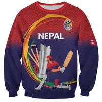 Custom Cricket Nepal East Asia-Pacific Sweatshirt Nepal Cricket Crown Quest - Wonder Print Shop
