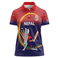 Custom Cricket Nepal East Asia-Pacific Women Polo Shirt Nepal Cricket Crown Quest - Wonder Print Shop