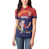 Custom Cricket Nepal East Asia-Pacific Women Polo Shirt Nepal Cricket Crown Quest - Wonder Print Shop