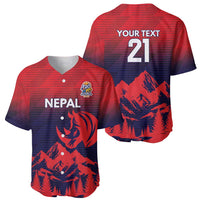 Custom Cricket Nepal East Asia-Pacific Baseball Jersey Nepal Rhinos Twenty20 - Wonder Print Shop