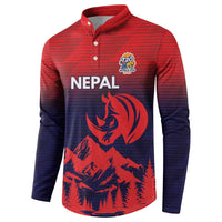 Custom Cricket Nepal East Asia-Pacific Button Sweatshirt Nepal Rhinos Twenty20 - Wonder Print Shop