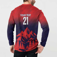 Custom Cricket Nepal East Asia-Pacific Button Sweatshirt Nepal Rhinos Twenty20 - Wonder Print Shop