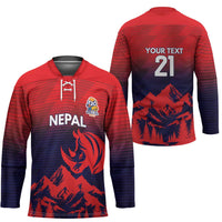 Custom Cricket Nepal East Asia-Pacific Hockey Jersey Nepal Rhinos Twenty20 - Wonder Print Shop