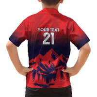Custom Cricket Nepal East Asia-Pacific Kid Hawaiian Shirt Nepal Rhinos Twenty20 - Wonder Print Shop