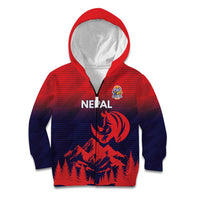 Custom Cricket Nepal East Asia-Pacific Kid Hoodie Nepal Rhinos Twenty20 - Wonder Print Shop