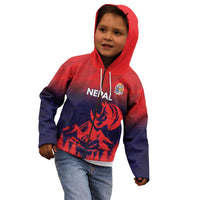 Custom Cricket Nepal East Asia-Pacific Kid Hoodie Nepal Rhinos Twenty20 - Wonder Print Shop