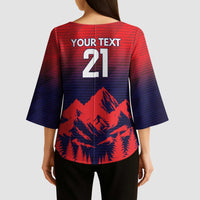 Custom Cricket Nepal East Asia-Pacific Kimono Sleeve Blouse Nepal Rhinos Twenty20 - Wonder Print Shop