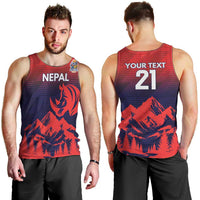 Custom Cricket Nepal East Asia-Pacific Men Tank Top Nepal Rhinos Twenty20 - Wonder Print Shop