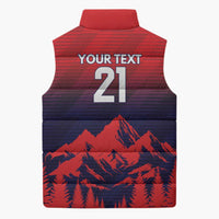 Custom Cricket Nepal East Asia-Pacific Sleeveless Puffer Jacket Nepal Rhinos Twenty20 - Wonder Print Shop