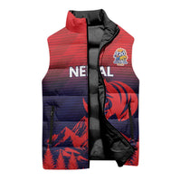 Custom Cricket Nepal East Asia-Pacific Sleeveless Puffer Jacket Nepal Rhinos Twenty20 - Wonder Print Shop