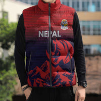Custom Cricket Nepal East Asia-Pacific Sleeveless Puffer Jacket Nepal Rhinos Twenty20 - Wonder Print Shop