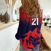 Custom Cricket Nepal East Asia-Pacific Women Casual Shirt Nepal Rhinos Twenty20 - Wonder Print Shop