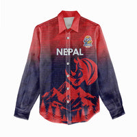 Custom Cricket Nepal East Asia-Pacific Women Casual Shirt Nepal Rhinos Twenty20 - Wonder Print Shop