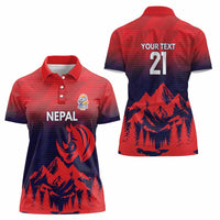 Custom Cricket Nepal East Asia-Pacific Women Polo Shirt Nepal Rhinos Twenty20 - Wonder Print Shop