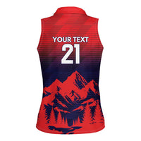 Custom Cricket Nepal East Asia-Pacific Women Sleeveless Polo Shirt Nepal Rhinos Twenty20 - Wonder Print Shop