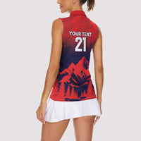 Custom Cricket Nepal East Asia-Pacific Women Sleeveless Polo Shirt Nepal Rhinos Twenty20 - Wonder Print Shop
