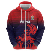 Custom Cricket Nepal East Asia-Pacific Zip Hoodie Nepal Rhinos Twenty20 - Wonder Print Shop