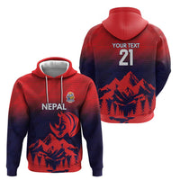 Custom Cricket Nepal East Asia-Pacific Zip Hoodie Nepal Rhinos Twenty20 - Wonder Print Shop