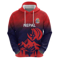Custom Cricket Nepal East Asia-Pacific Zip Hoodie Nepal Rhinos Twenty20 - Wonder Print Shop