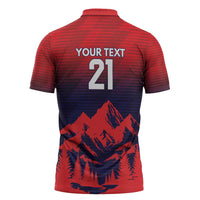 Custom Cricket Nepal East Asia-Pacific Zipper Polo Shirt Nepal Rhinos Twenty20 - Wonder Print Shop