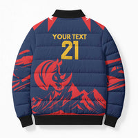 Custom Cricket Nepal East Asia-Pacific Bomber Puffer Jacket Nepal Rhinos Champions - Wonder Print Shop