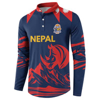 Custom Cricket Nepal East Asia-Pacific Button Sweatshirt Nepal Rhinos Champions - Wonder Print Shop
