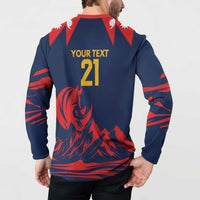 Custom Cricket Nepal East Asia-Pacific Button Sweatshirt Nepal Rhinos Champions - Wonder Print Shop