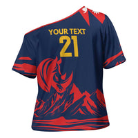 Custom Cricket Nepal East Asia-Pacific Cross Shoulder Shirt Nepal Rhinos Champions - Wonder Print Shop