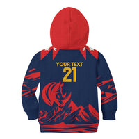 Custom Cricket Nepal East Asia-Pacific Kid Hoodie Nepal Rhinos Champions - Wonder Print Shop