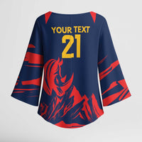 Custom Cricket Nepal East Asia-Pacific Kimono Sleeve Blouse Nepal Rhinos Champions - Wonder Print Shop