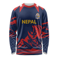 Custom Cricket Nepal East Asia-Pacific Long Sleeve Shirt Nepal Rhinos Champions - Wonder Print Shop