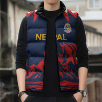Custom Cricket Nepal East Asia-Pacific Sleeveless Puffer Jacket Nepal Rhinos Champions - Wonder Print Shop