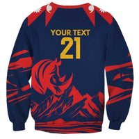 Custom Cricket Nepal East Asia-Pacific Sweatshirt Nepal Rhinos Champions - Wonder Print Shop