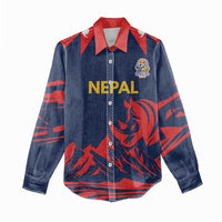 Custom Cricket Nepal East Asia-Pacific Women Casual Shirt Nepal Rhinos Champions - Wonder Print Shop