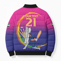 Custom Cricket UAE East Asia-Pacific Bomber Puffer Jacket United Arab Emirates Champions Pride - Wonder Print Shop